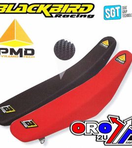 92-96 CR125/CR250 PYRAMID RED, SEAT COVER BLACKBIRD